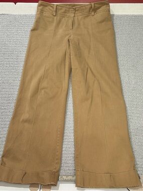 J. Crew Wide Leg High Rise Pants in Tan